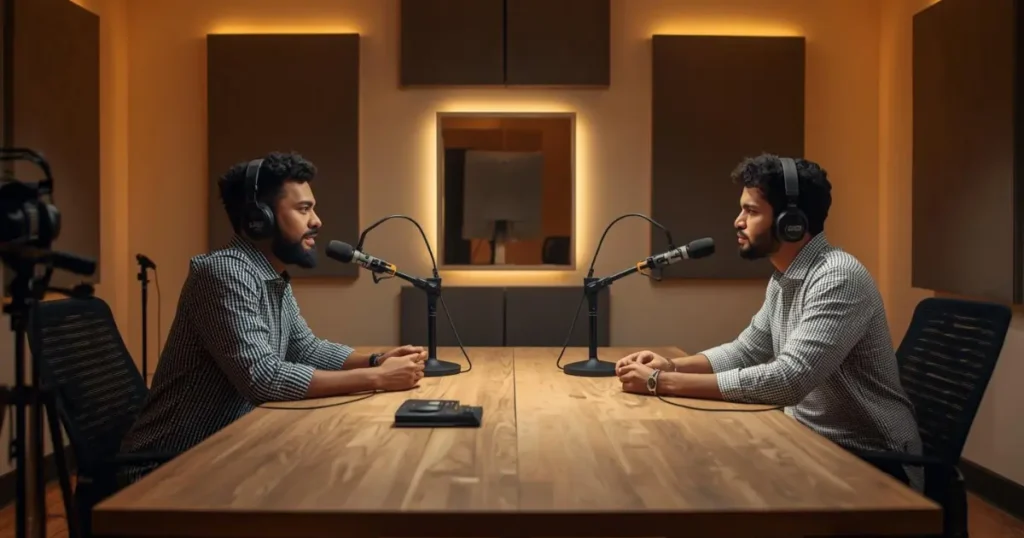 professional podcast studio setup for recording sessions